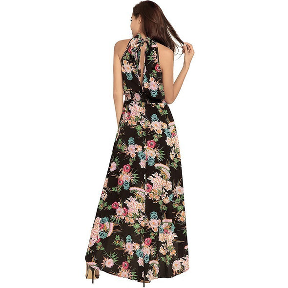 2022 Women Summer Boho Dress Off Shoulder Long Floral Print Dresses