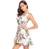 Sexy Deep V Neck Floral Print Sleeveless Tank Summer  Mini Dresses