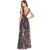 Boho Chiffon Floral Print Tank Backless V Neck Maxi Dress