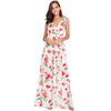 Boho Chiffon Floral Print Tank Backless V Neck Maxi Dress