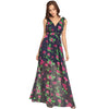 Boho Chiffon Floral Print Tank Backless V Neck Maxi Dress