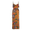 Fashion V Printing Lotus Irregular Dress Woman