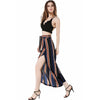 Women Cotton Spandex Loose Chiffon Stripe Pants