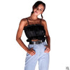 Women's sling versatile vest sexy pleated tube top