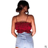 Women's sling versatile vest sexy pleated tube top