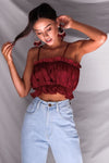 Women's sling versatile vest sexy pleated tube top