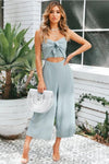 Women Casual Regular  Lace-up Halter Jumpsuit