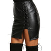 2022 Women Tight Wear Black Leather Bodycon Skirt