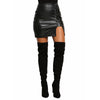 2022 Women Tight Wear Black Leather Bodycon Skirt