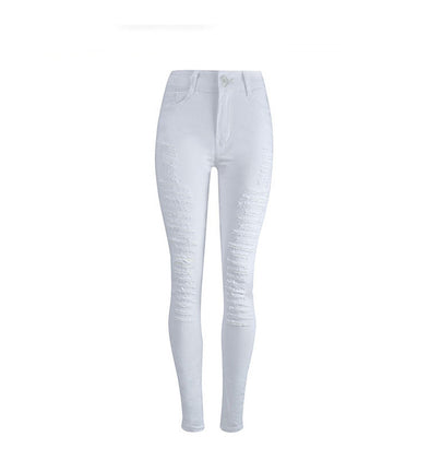 Women's Slim Stretch High Waist Jeans Feet  Pants