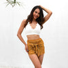 Women summer  high waist striped yellow mini shorts