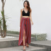 Sexy High split stripe wide leg pants women Summer beach