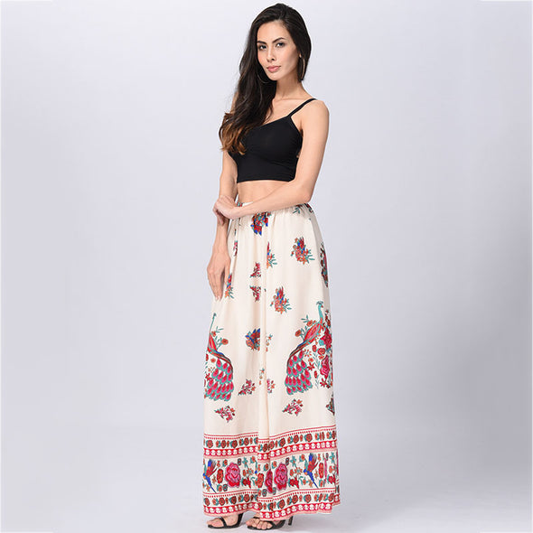 Bohemian Floral A-line None Floor-length Skirts