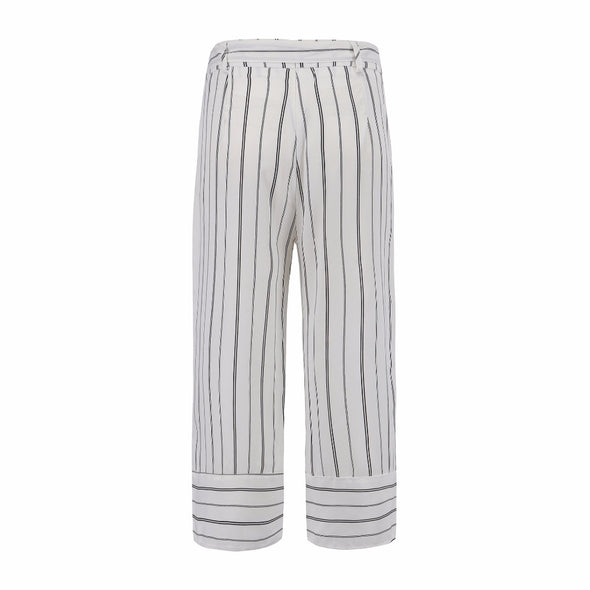 2022 Fashion  Casual Loose Striped White Wide Leg Pants