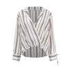 Spring Autumn V-Neck Long Sleeve Striped Casual Blouse