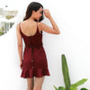 Summer ruffled V-neck stitching dress