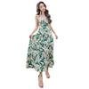 Floral Print Dress Adjustable Bandage Split Party Strapless Ankle Length Women dressee