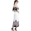 2022 Summer Floral Print Chiffon  Women Spaghetti Strap Belt Maxi Dress