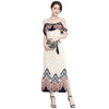 2022 Summer Floral Print Chiffon  Women Spaghetti Strap Belt Maxi Dress