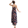 Women Strap Floral Print Chiffon Bench Maxi Dress