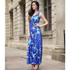 2022 Women Retro Floral Print V Neck Sleeveless Tank Bohemian Long Maxi Dress