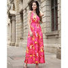 2022 Women Retro Floral Print V Neck Sleeveless Tank Bohemian Long Maxi Dress