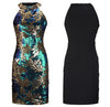 Summer women's sleeveless dress hanging neck sequin dress