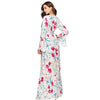 Boho Maxi Floral Print Sexy V Neck  High Split Flare Sleeve Dresses