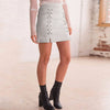 Women Fashion Suede Lace-up A-line Chamois Leather Skirts