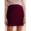 Women Fashion Suede Lace-up A-line Chamois Leather Skirts