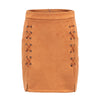 Women Fashion Suede Lace-up A-line Chamois Leather Skirts