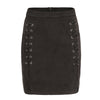 Women Fashion Suede Lace-up A-line Chamois Leather Skirts