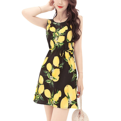 Women Sexy Fashion Print A-Line Party Dress