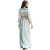 2022 Summer  Floral Print Chiffon 3/4 Sleeve Casual  Boho Maxi Dress