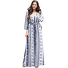 2022 Summer  Floral Print Chiffon 3/4 Sleeve Casual  Boho Maxi Dress