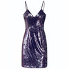 Summer new sexy deep V bag hip strap sequin dress