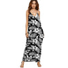 Women Boho Floral Print Backless V Neck Maxi Dress