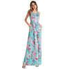 2022 Ethnic Floral Print Sexy Tank Sleeveless Summer Casual Women Maxi Dress