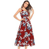 Sexy Bohemian Backless Dress Floral Print Summer Party Dress