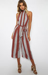 Women Sexy Belt Striped Jumpsuits