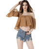 Womens boho shoulder off crop tops