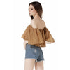 Womens boho shoulder off crop tops