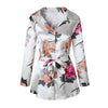 Sexy Deep V  Floral Print Long Sleeve Shirts Casual Tops Female