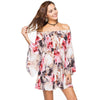 Summer Floral Print Flare Sleeve Casual Female Dresses