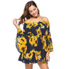 Summer Floral Print Flare Sleeve Casual Female Dresses