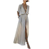 2022 Women  Summer  Half Sleeve Solid  Party Long  Dress