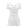 Women's V-neck straps short-sleeved beach breathable jumpsuit