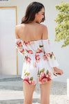 Women's fashion sexy flared sleeve print jumpsuit