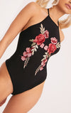 Triangle Slim Embroidered Off-Shoulder Strap Vest Jumpsuit