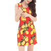 Fashion Rose Printted O-Neck Sleeveless Tank Dress